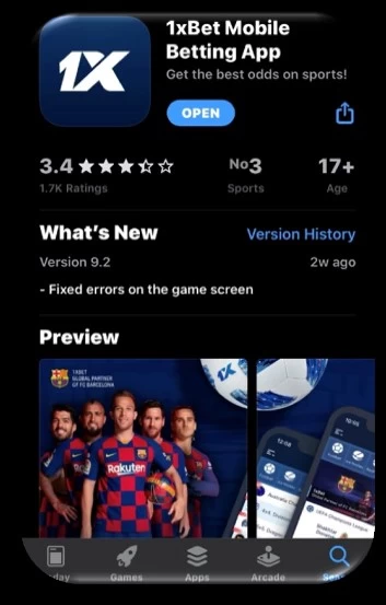 1xbet app update settings